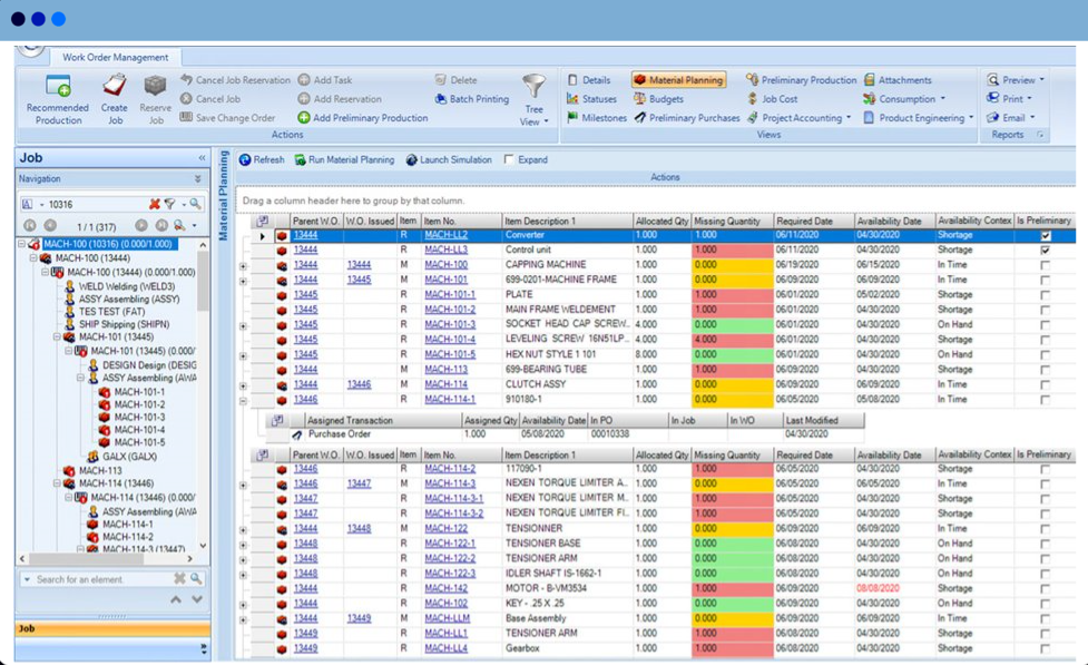 screenshot of Genius ERP